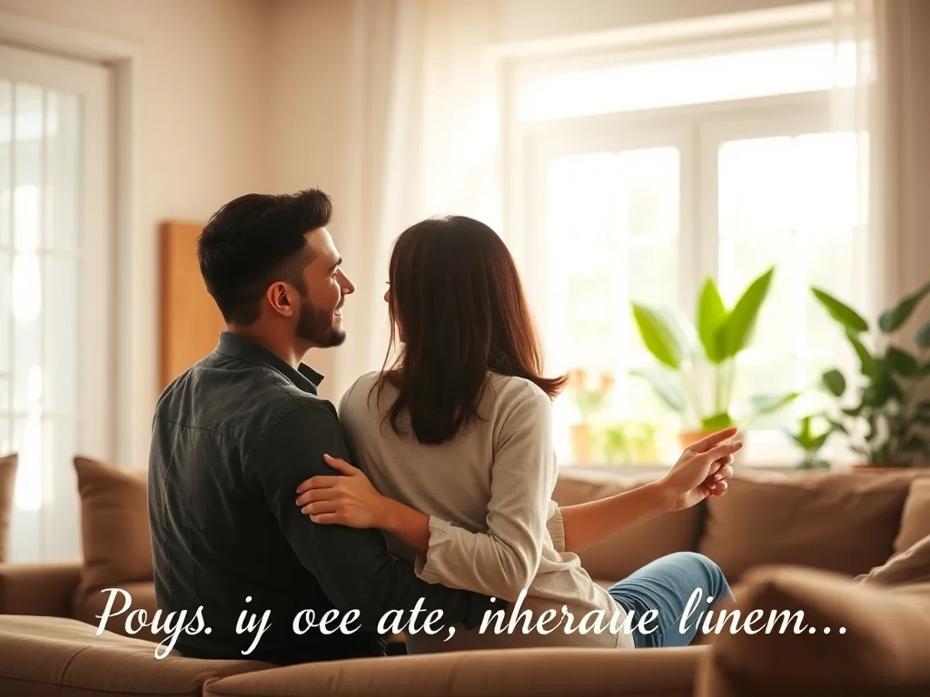 Para siedząca blisko na kanapie w ciepłym świetle, trzyma się za ręce, symbolizując odbudowę więzi po kryzysie.